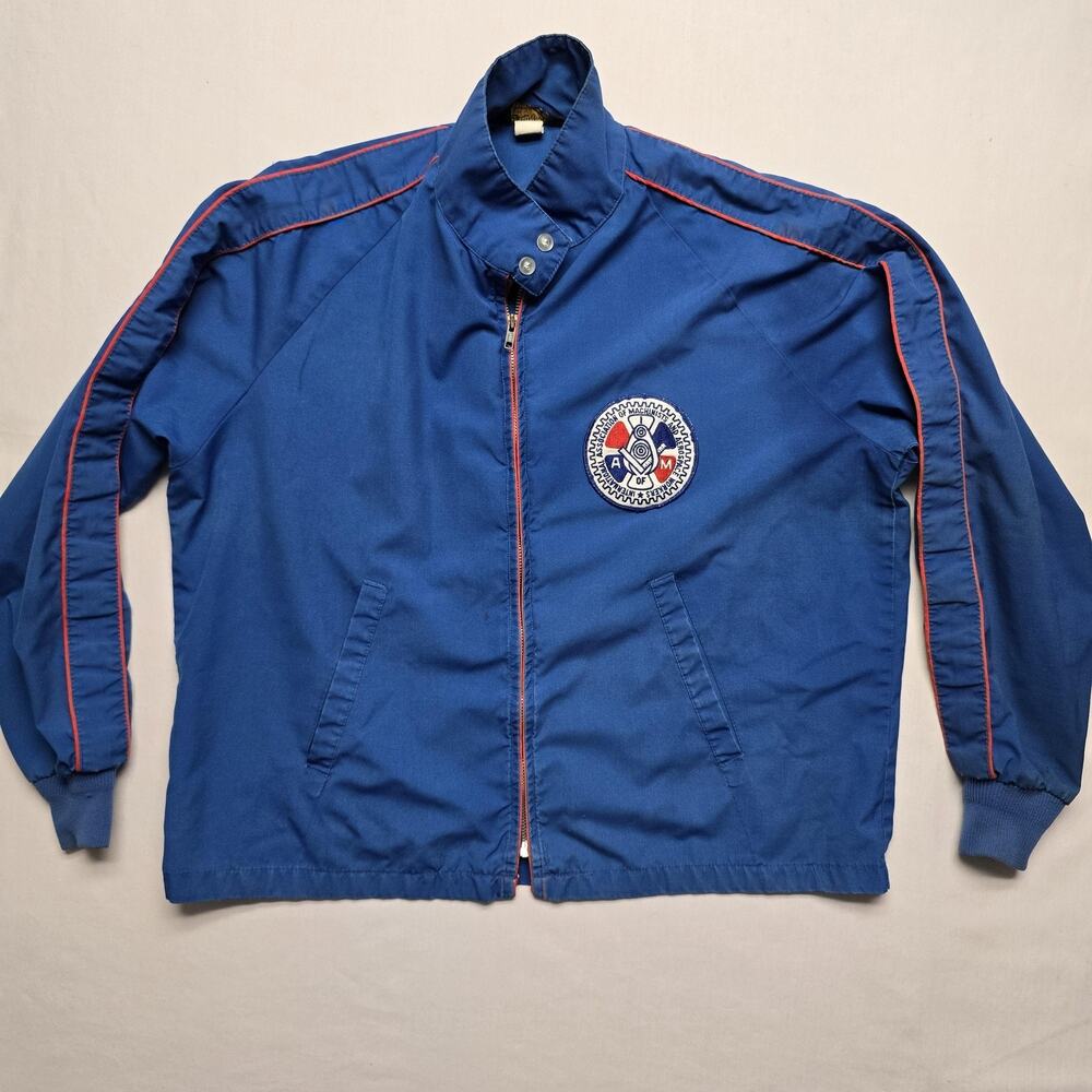 Vintage Swingster Jacket Mens XL Blue IAMAW Windbreaker Union Machinist 80s Work